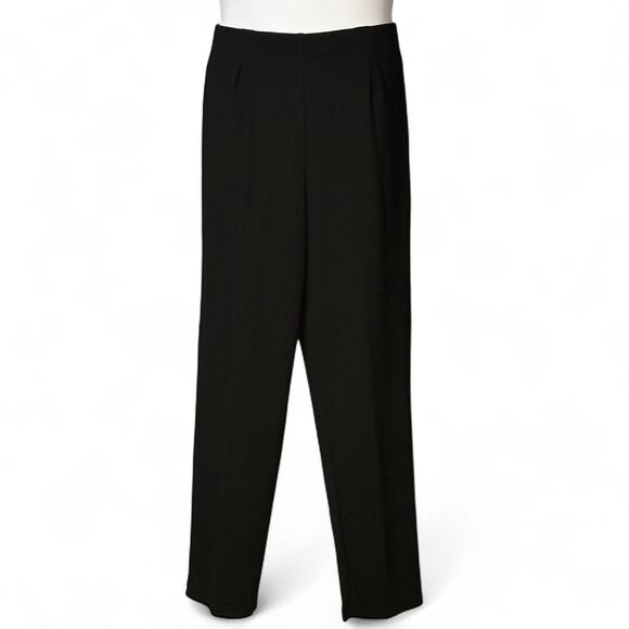 Vintage Coldwater Creek Black Knit Pants Size L Straight Leg Pull On Canada 90s - Picture 1 of 7